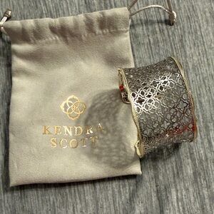 Kendra Scott Candice Cuff Bracelet in a two-tone silver and gold filigree design